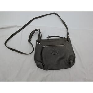 Roots Genuine Gray Leather Crossbody/Shoulder Bag **